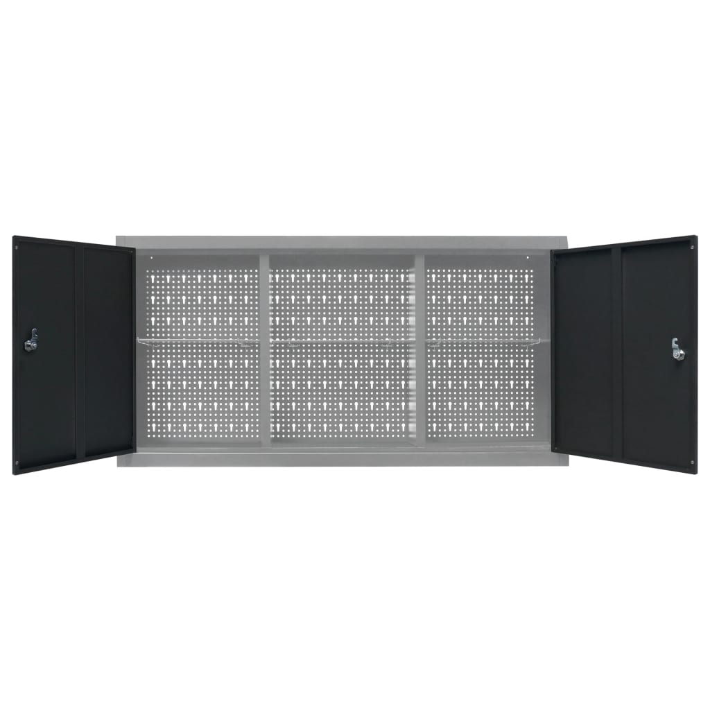 vidaXL Wall Mounted Tool Cabinet Tool Organizer with Shelves Tool Storage-5
