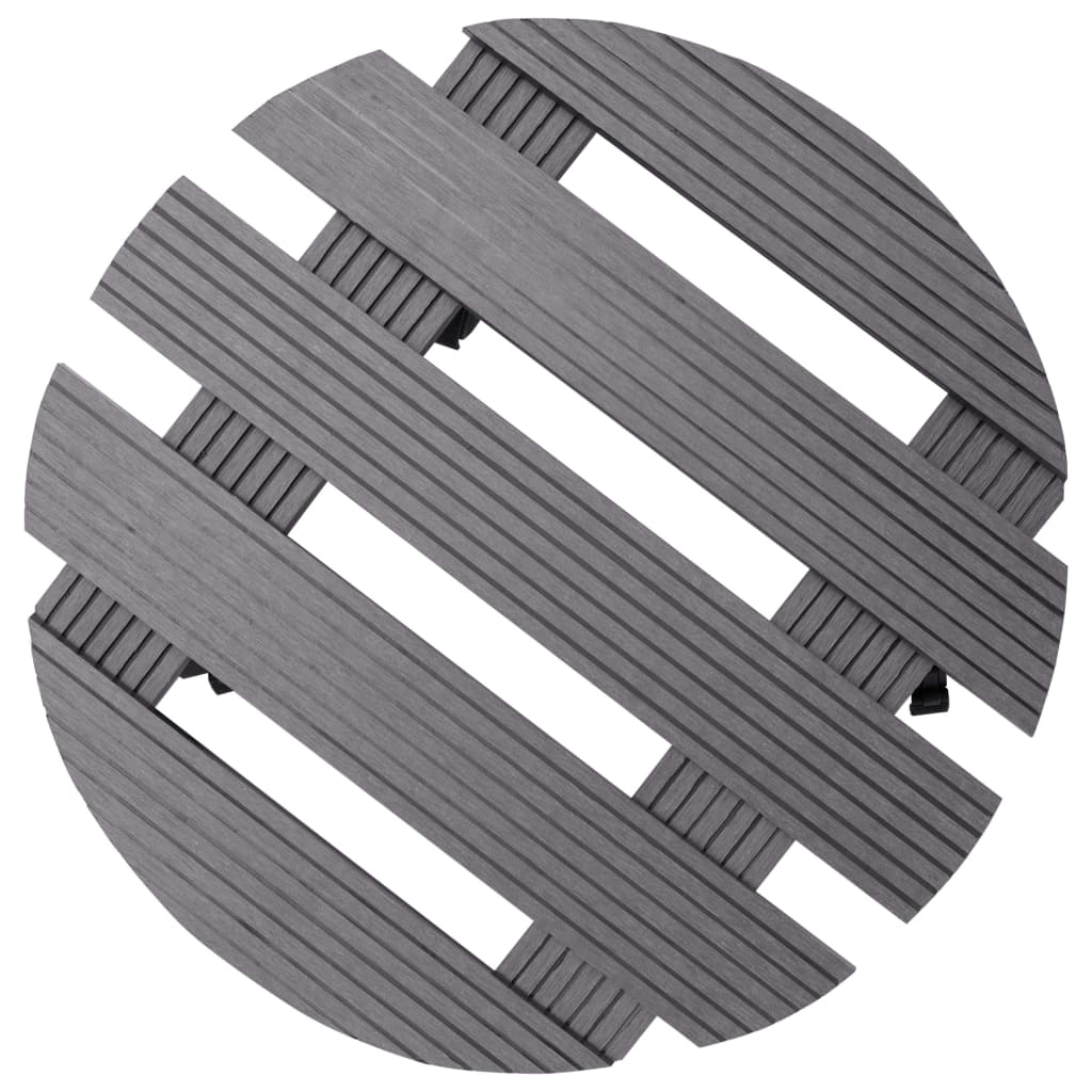 vidaXL Plant Trolleys 2 pcs Gray Ø11.8"x3" WPC-2