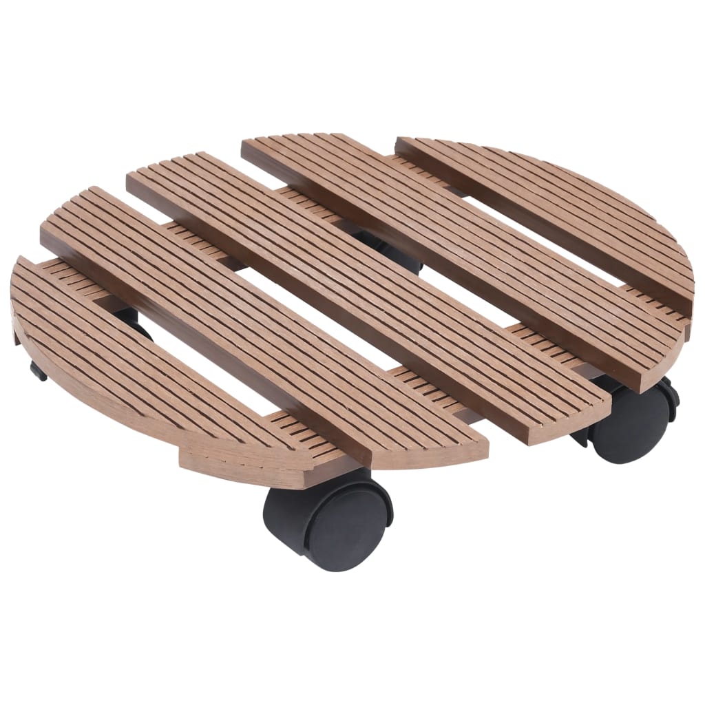 vidaXL Plant Trolleys 2 pcs Gray Ø11.8"x3" WPC-4