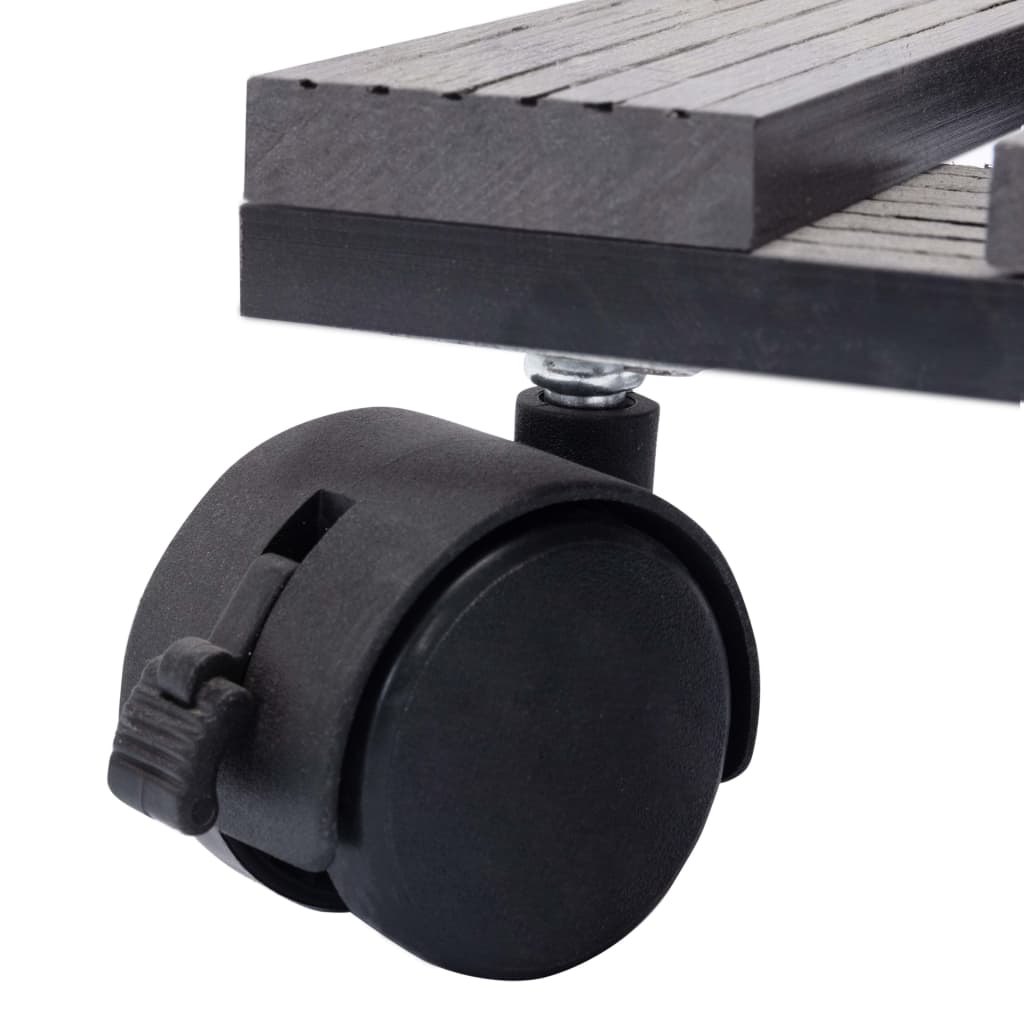 vidaXL Plant Trolleys 2 pcs Gray Ø11.8"x3" WPC-10