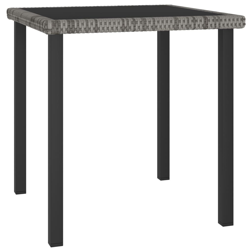 vidaXL Garden Dining Set 3/5 Piece Poly RattanOutdoor Dinner Seat Black/Gray-10