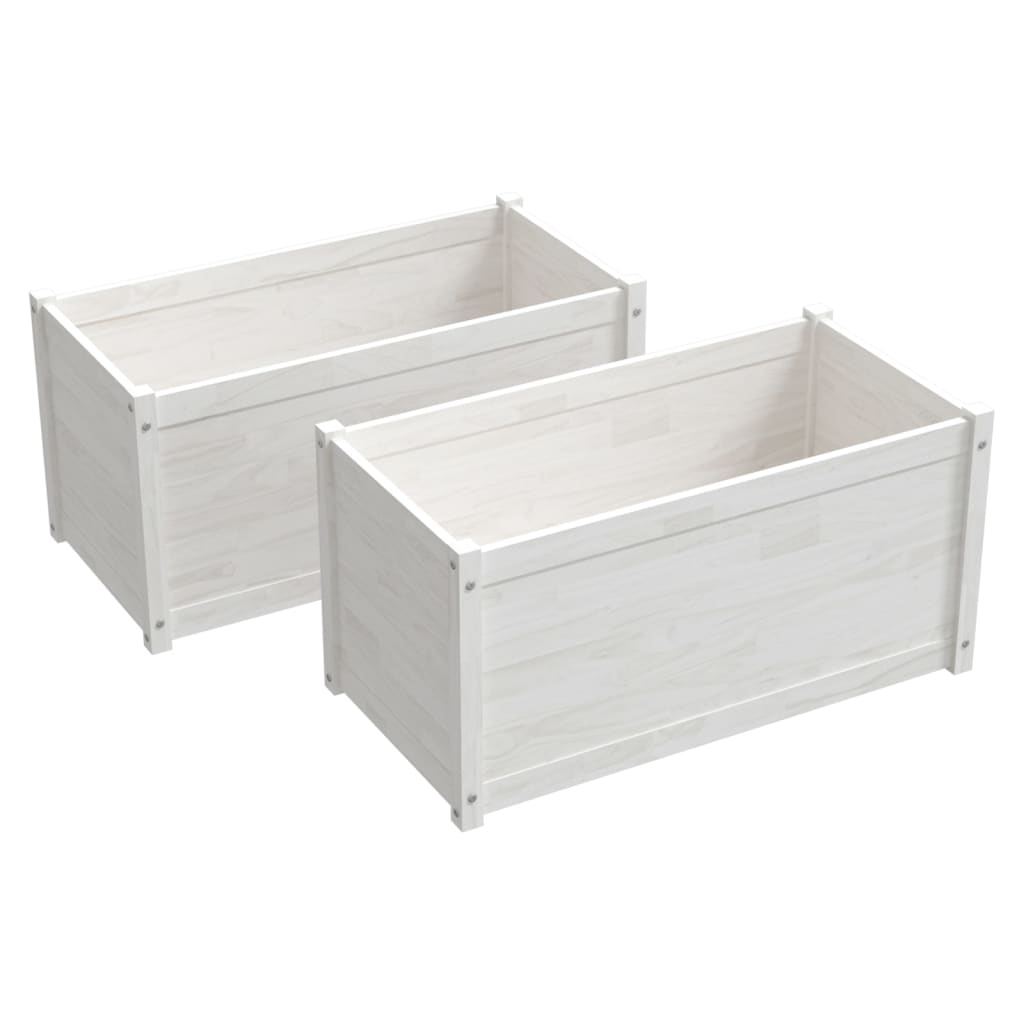 vidaXL Garden Planters 2 pcs 39.4"x19.7"x19.7" Solid Wood Pine-3