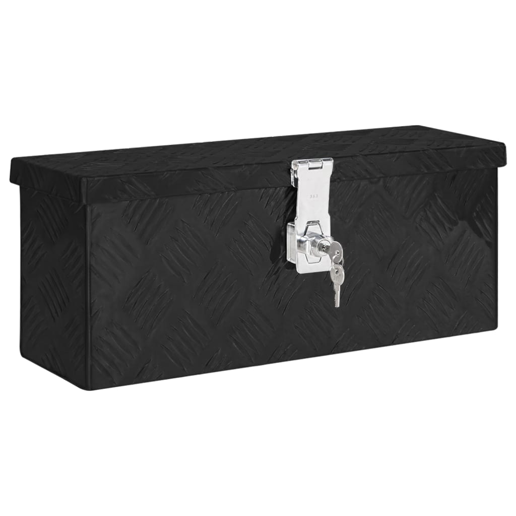 vidaXL Aluminum Box Toolbox Trailer Box Organizer Multi Sizes Black/Silver-1