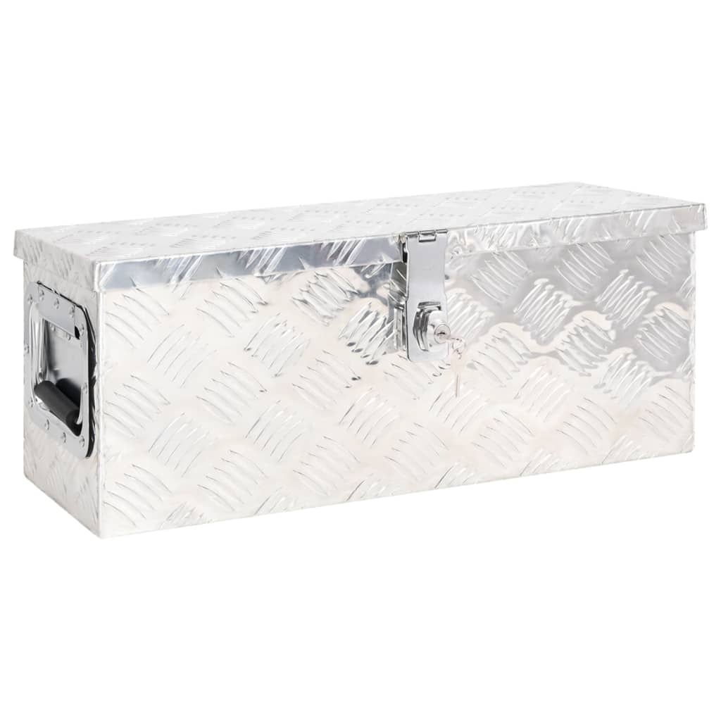 vidaXL Aluminum Box Toolbox Trailer Box Organizer Multi Sizes Black/Silver-0