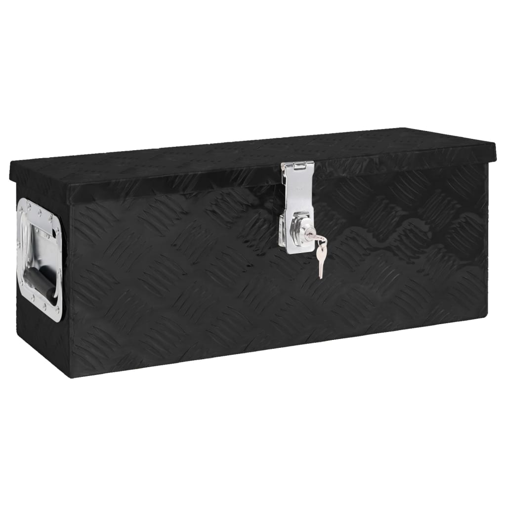 vidaXL Aluminum Box Toolbox Trailer Box Organizer Multi Sizes Black/Silver-15