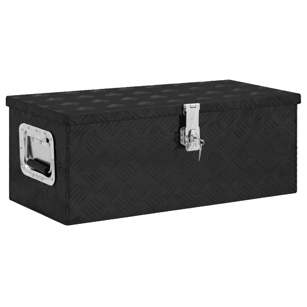 vidaXL Aluminum Box Toolbox Trailer Box Organizer Multi Sizes Black/Silver-4