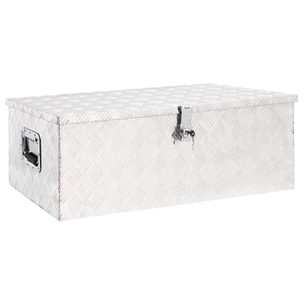vidaXL Aluminum Box Toolbox Trailer Box Organizer Multi Sizes Black/Silver-5