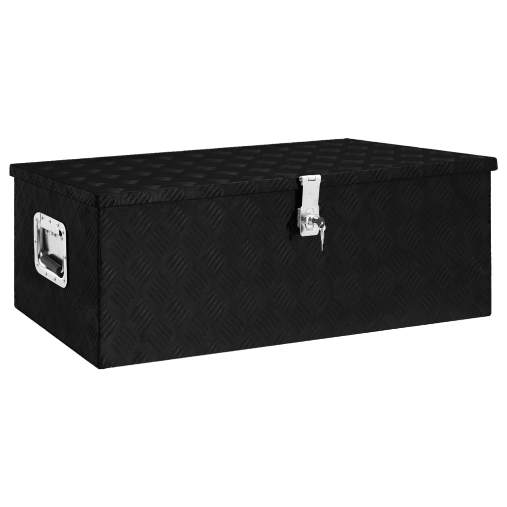 vidaXL Aluminum Box Toolbox Trailer Box Organizer Multi Sizes Black/Silver-7