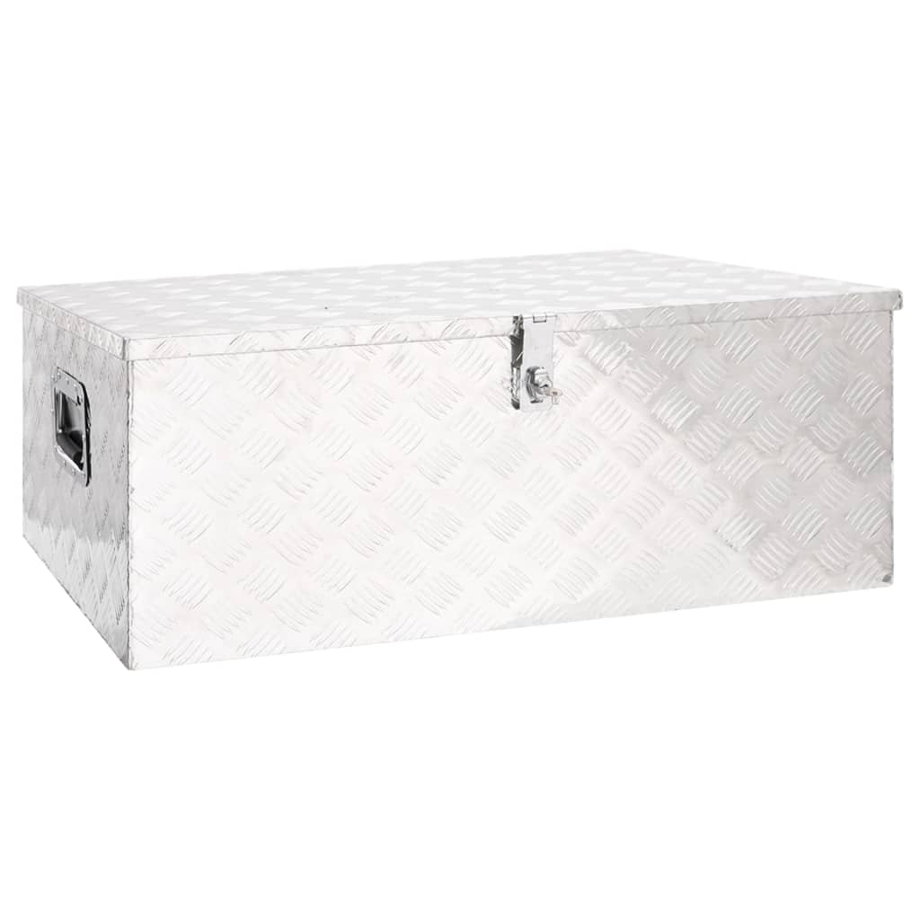 vidaXL Aluminum Box Toolbox Trailer Box Organizer Multi Sizes Black/Silver-6