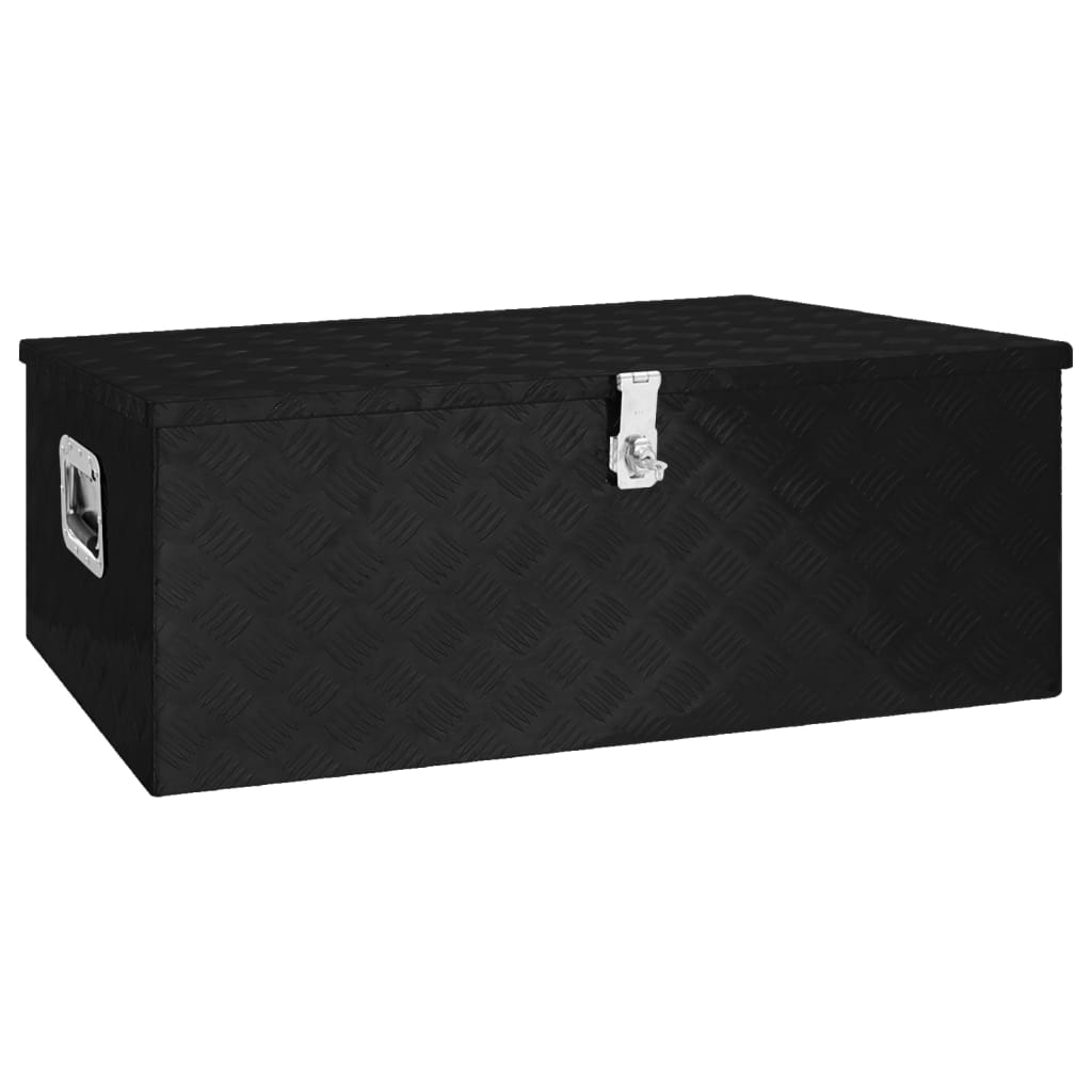 vidaXL Aluminum Box Toolbox Trailer Box Organizer Multi Sizes Black/Silver-8