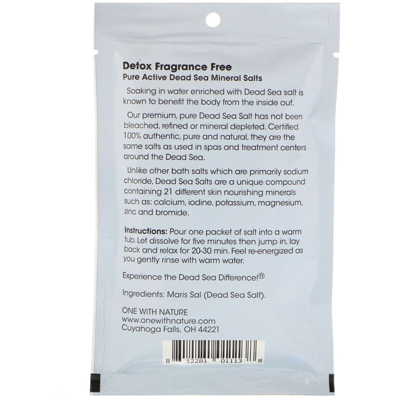 One With Nature O.W.N. Dead Sea Spa, Mineral Salts, Detox (6X2.5 OZ)-1