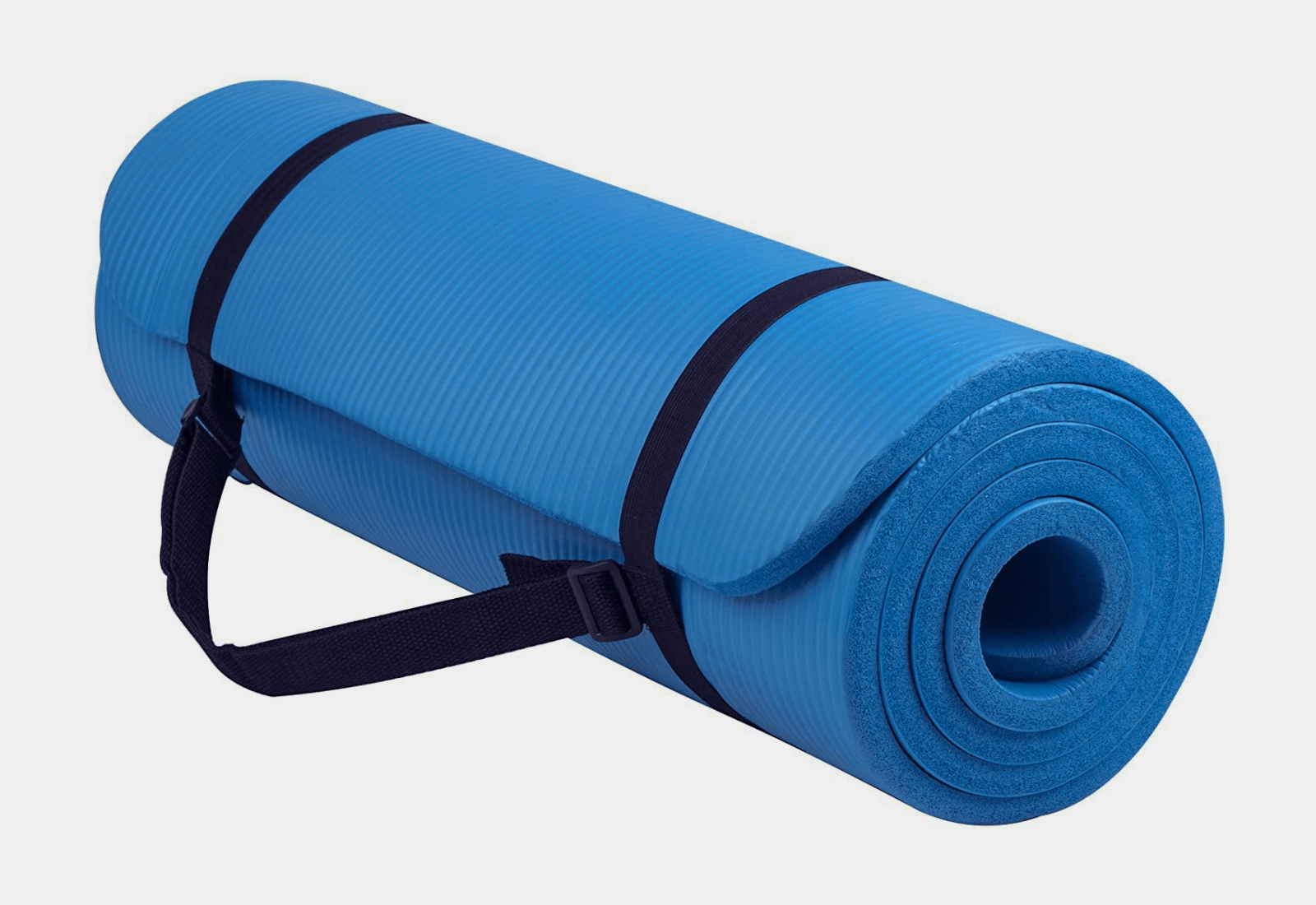 Thick Yoga and Pilates Exercise Mat with Carrying Strap-3