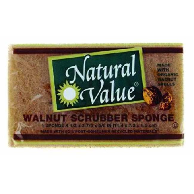 Natural Value Scrub Sponge Walnt Shl (24x1Each)-0