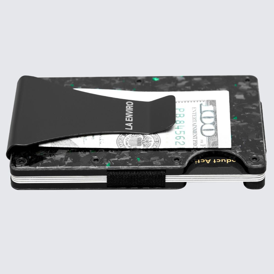 LORNE Forged Carbon Wallet I Gloss Green-3