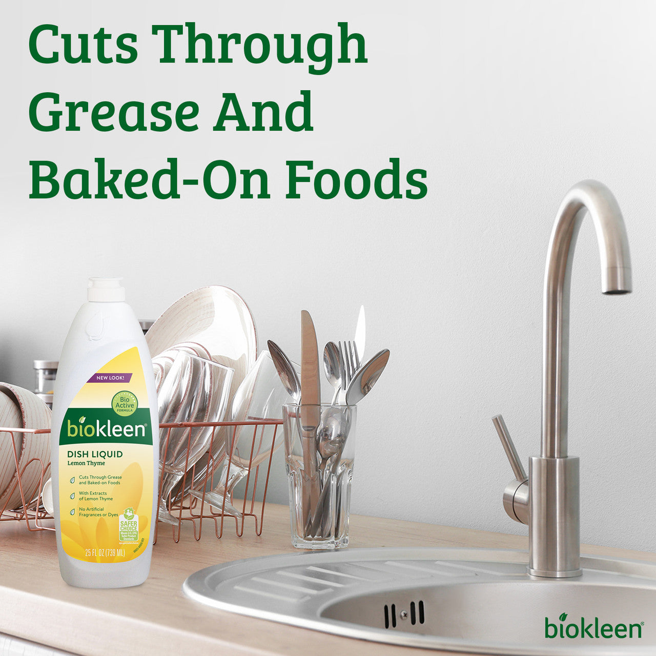Biokleen Lemon Thyme Natural Dish Liquid (6x25 OZ)-3