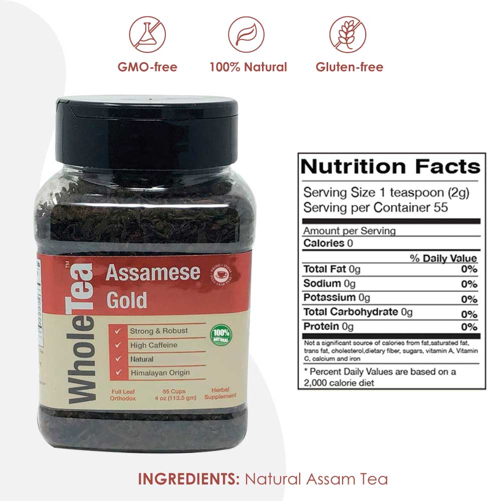 WHOLETEA Natural Assam Breakfast Black Full Leaf Tea-3