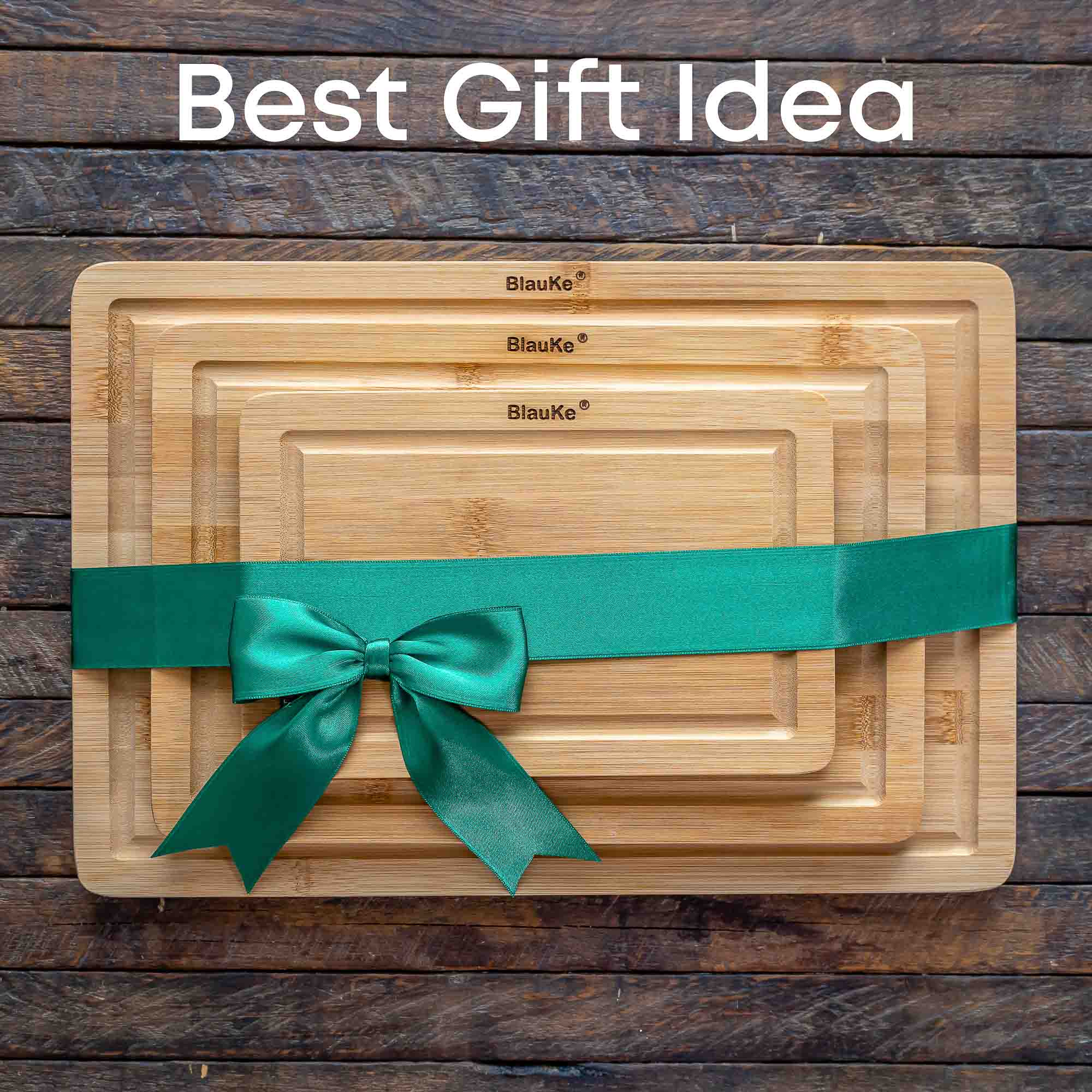 Wooden Cutting Boards for Kitchen with Juice Groove and Handles - Bamboo Chopping Boards Set of 3 - Wood Serving Trays-13