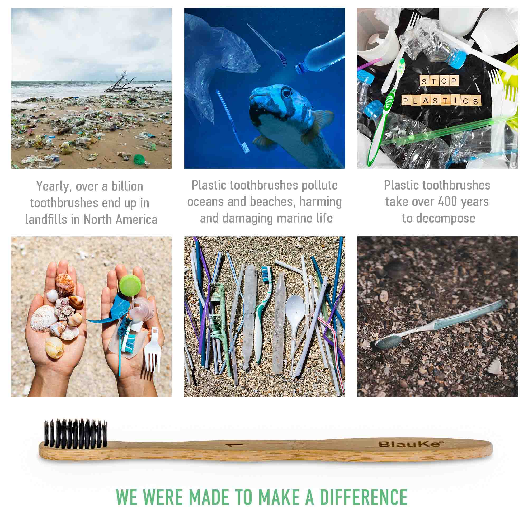 Bamboo Toothbrush Set 5-Pack - Bamboo Toothbrushes with Medium Bristles for Adults - Eco-Friendly, Biodegradable, Natural Wooden Toothbrushes with Black Charcoal Bristles-8