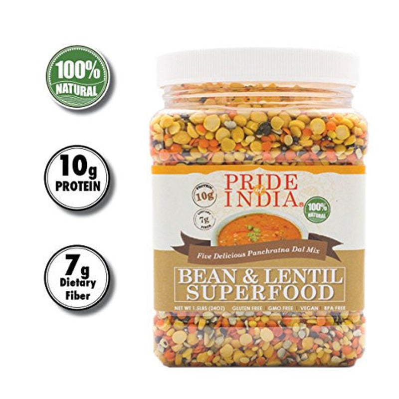 Indian Bean & Lentil Superfood - Five Delicious Panchratna Dal Mixed Jar-5