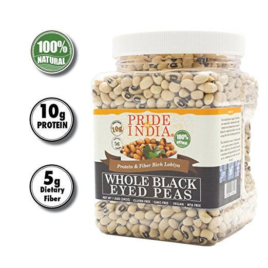 Indian Whole Black Eyed Peas - Protein & Fiber Rich Lobiya Jar-1