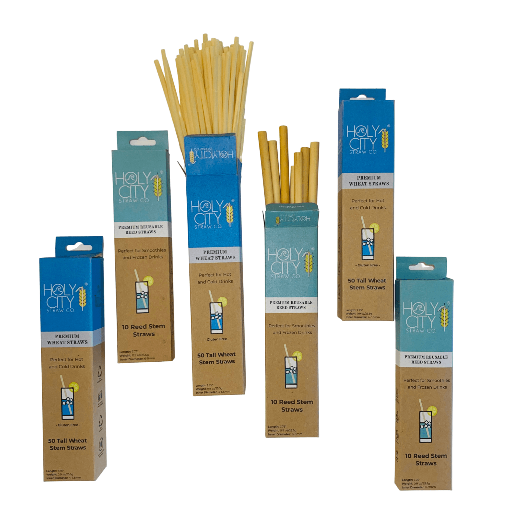 Wheat and Reed Straw Bundle - 6 Pack-0