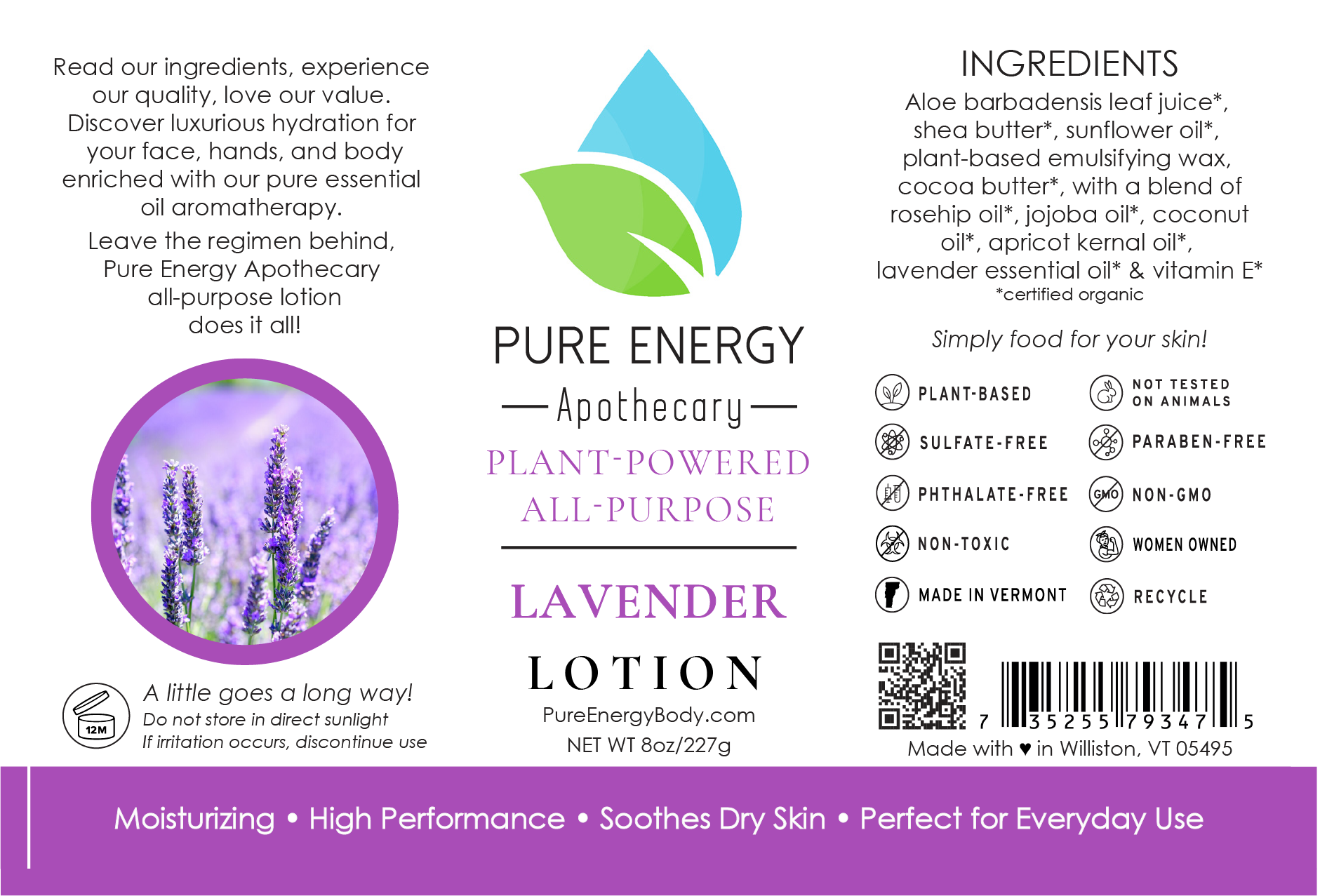 Natural All Purpose Lotion 8 Oz (Lavender)-2