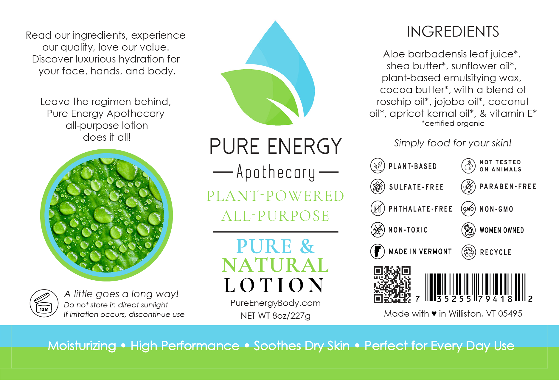 Natural All Purpose Lotion 8 Oz (Pure & Natural, Unscented)-2