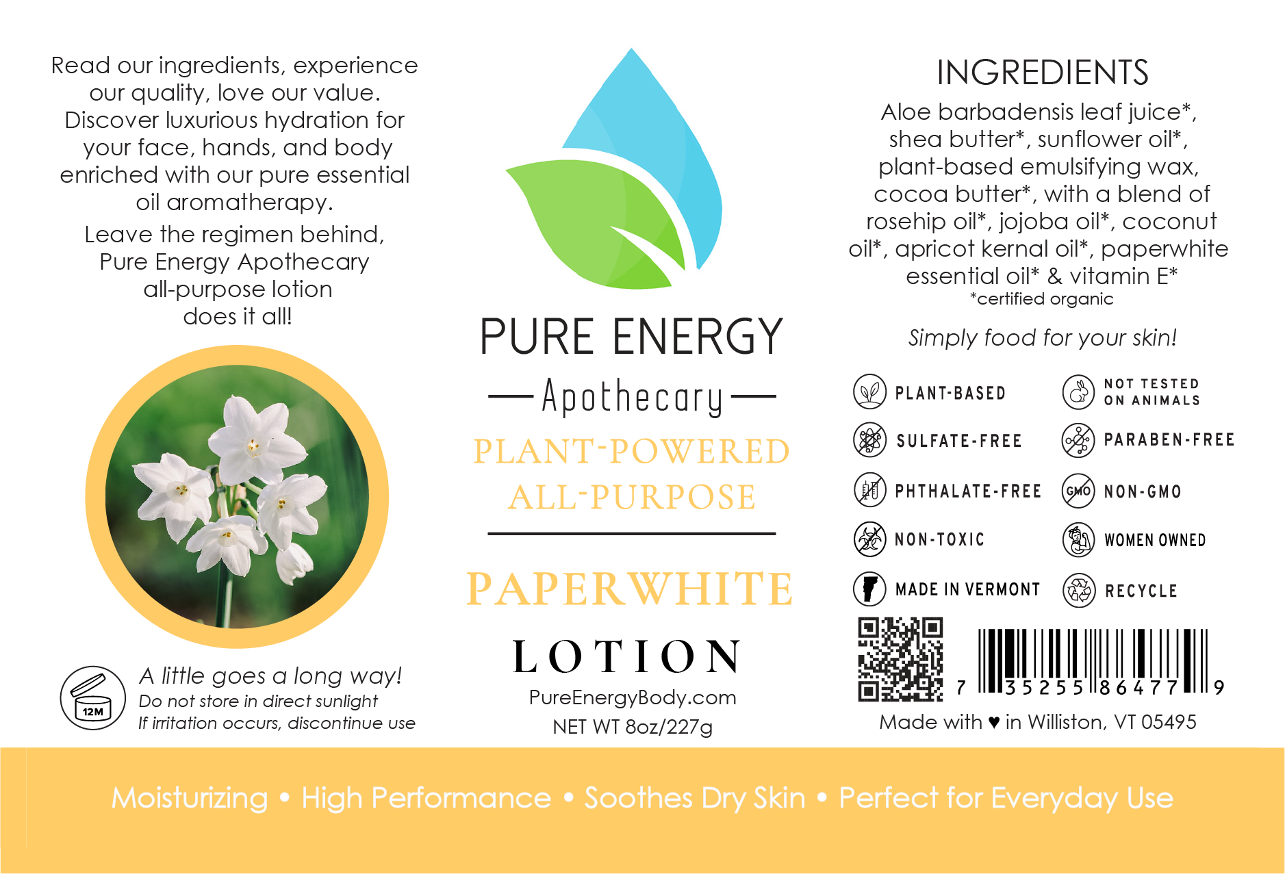 Natural All Purpose Lotion 8 Oz (Paperwhite)-2