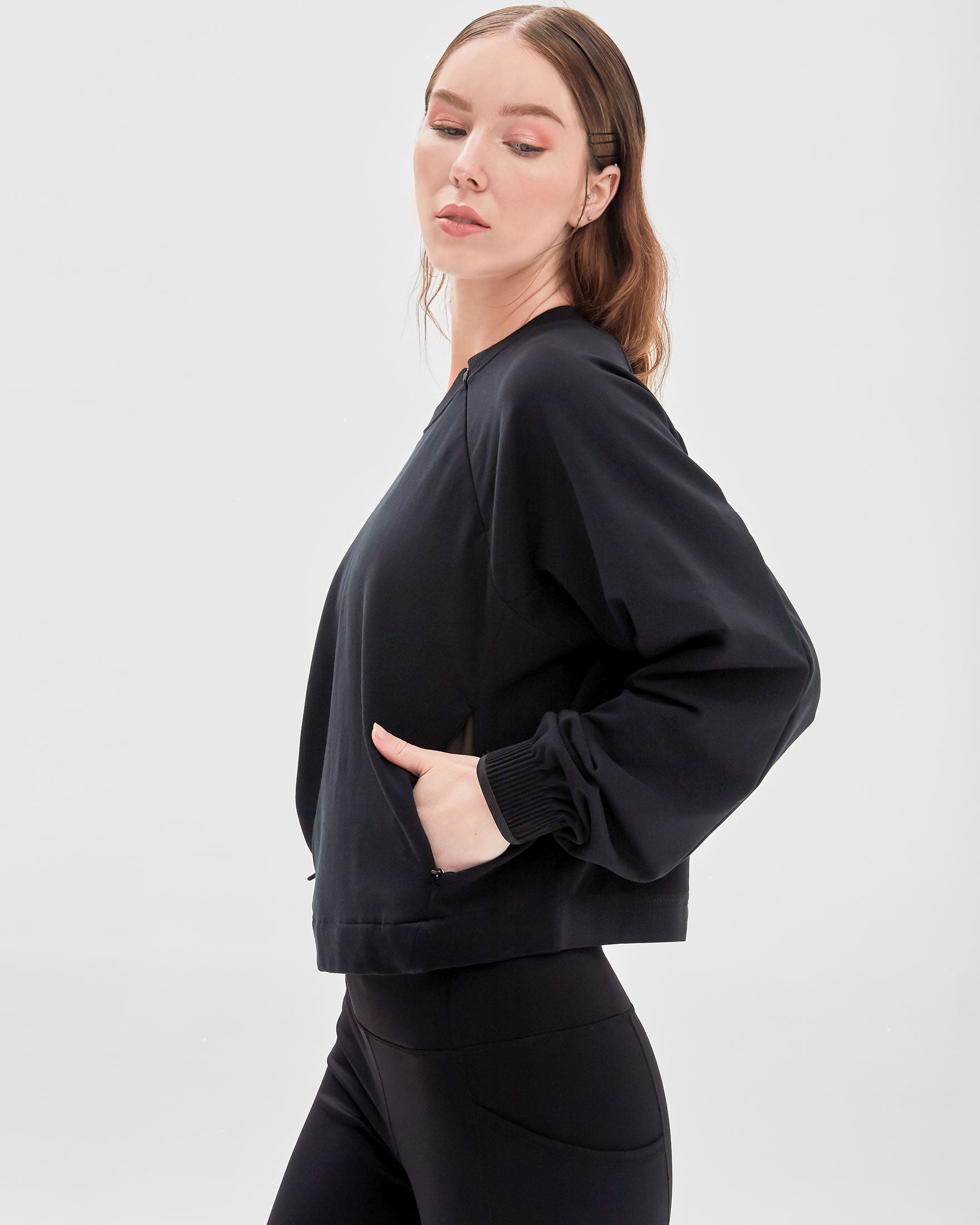 City Zip Crop Crewneck-13