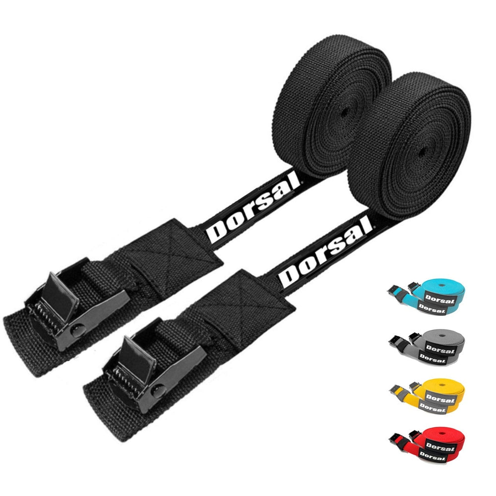 Dorsal Tie Down Straps for Roof Rack Pads Crossbars - Pack of 2 holds Surfboards Kayaks Canoes Paddleboards-0