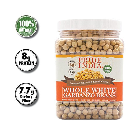 Indian Whole White Garbanzo Beans 10mm - Protein & Fiber Rich Kabuli Chana Jar-3