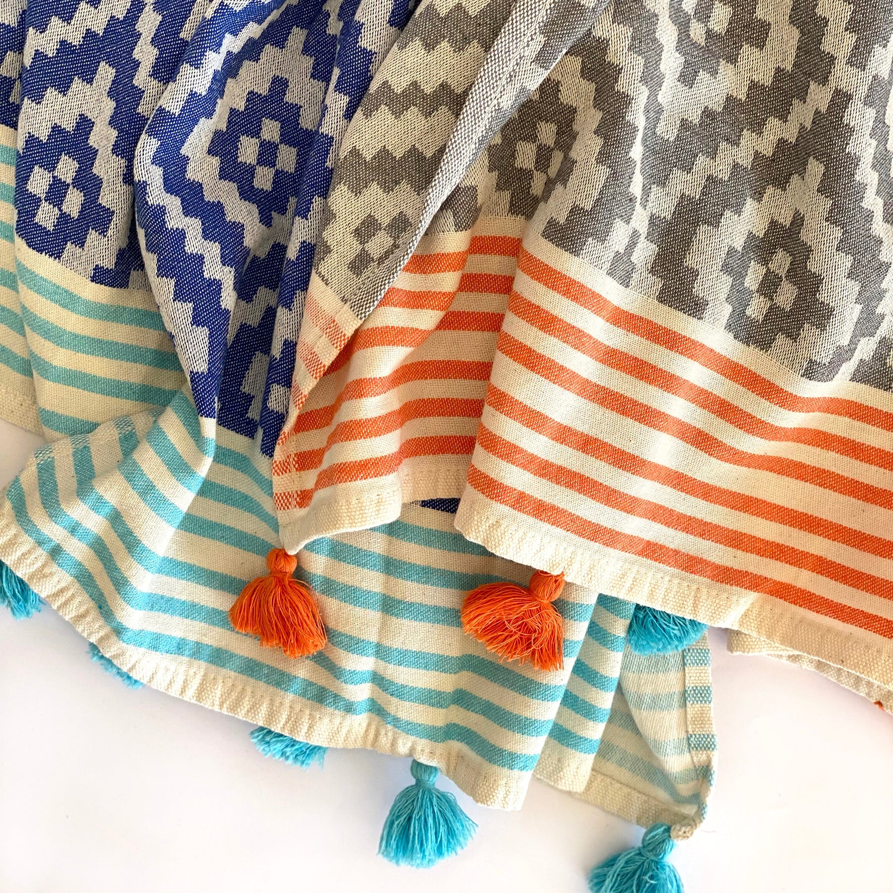 Merida Turkish Towel / Blanket - Blue-5