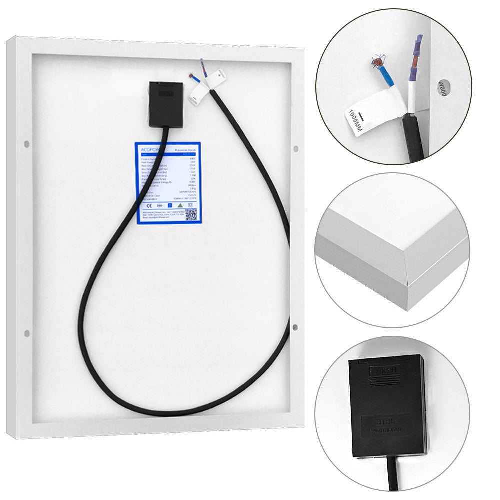 ACOPower 20W 12V Solar Charger Kit, 5A Charge Controller with Alligator Clips-4