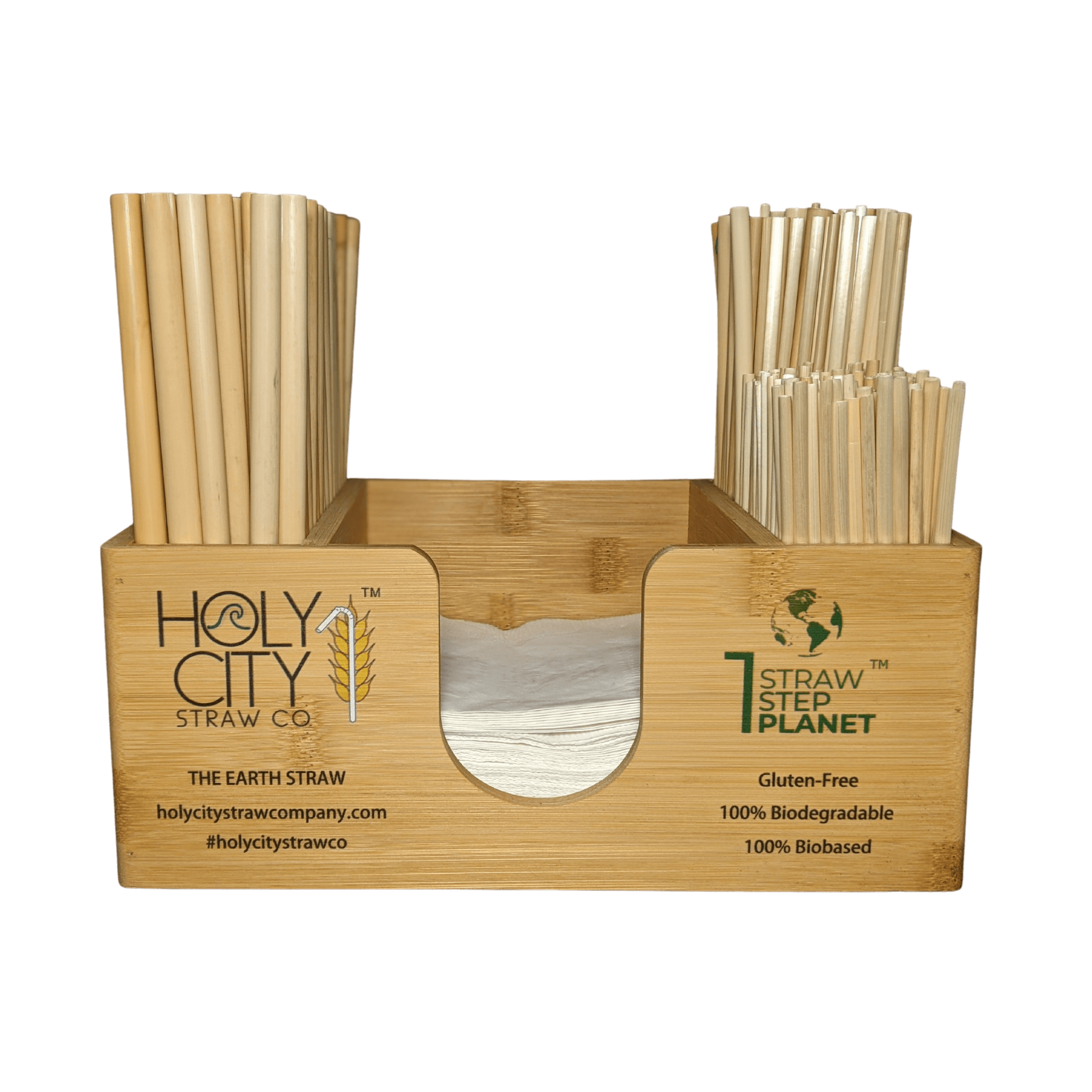 Bamboo Straw and Napkin Bar Caddy-0
