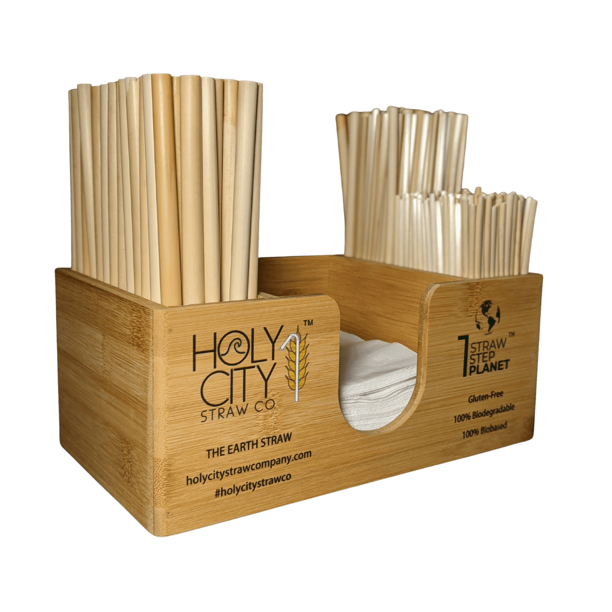 Bamboo Straw and Napkin Bar Caddy-1