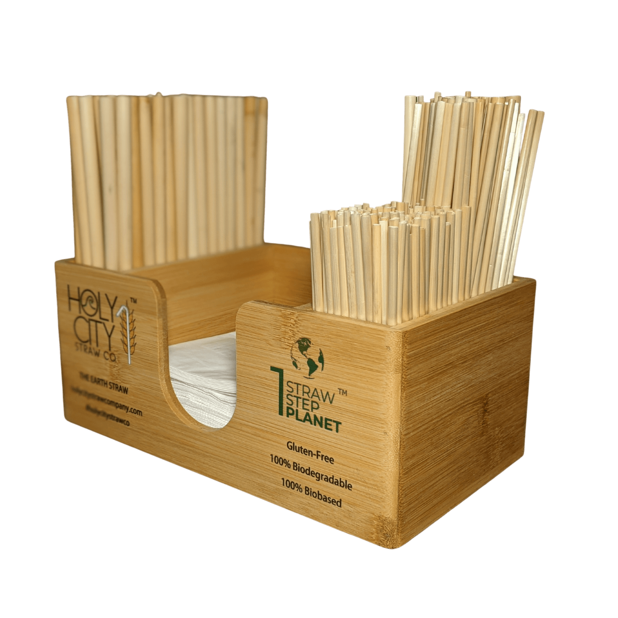 Bamboo Straw and Napkin Bar Caddy-3