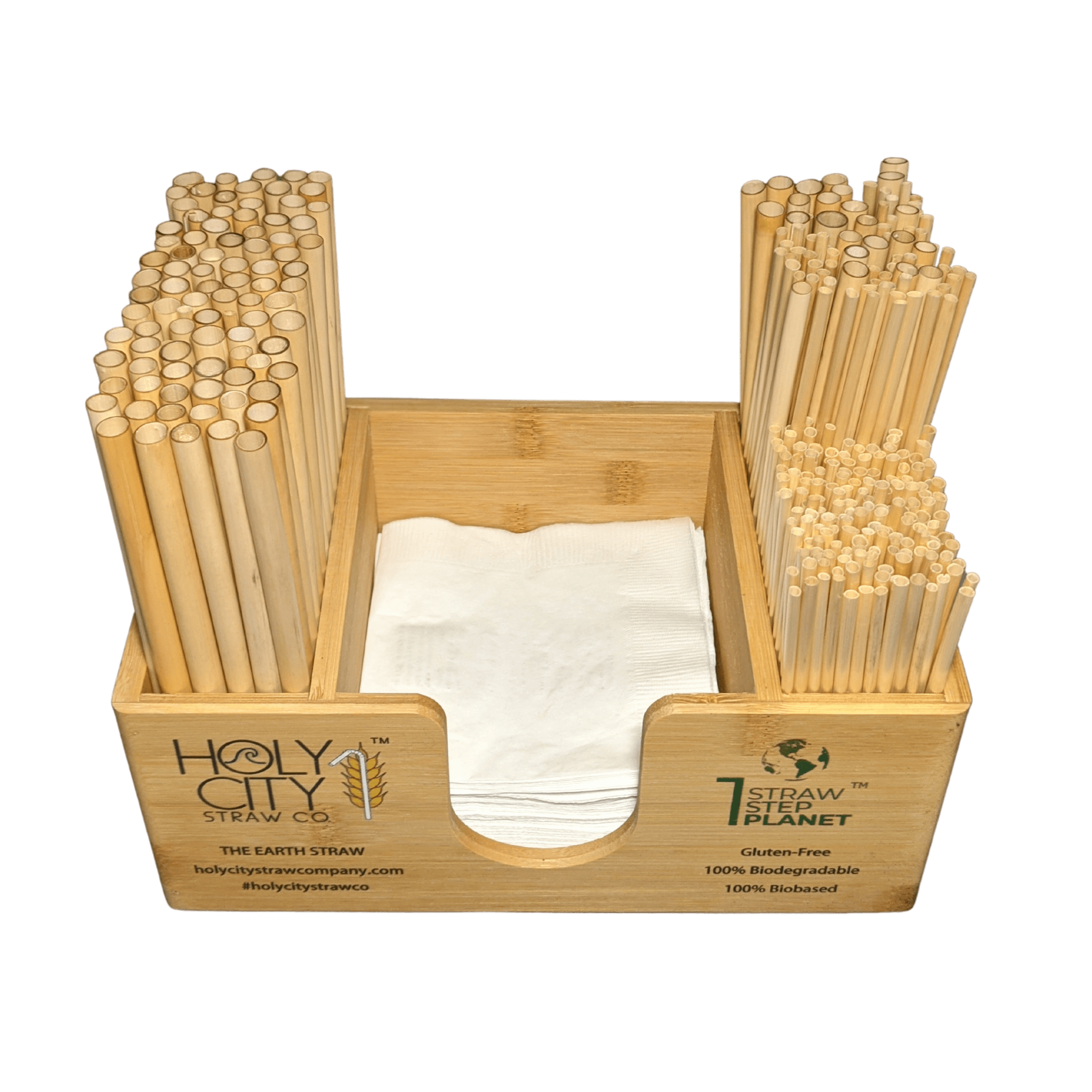 Bamboo Straw and Napkin Bar Caddy-2