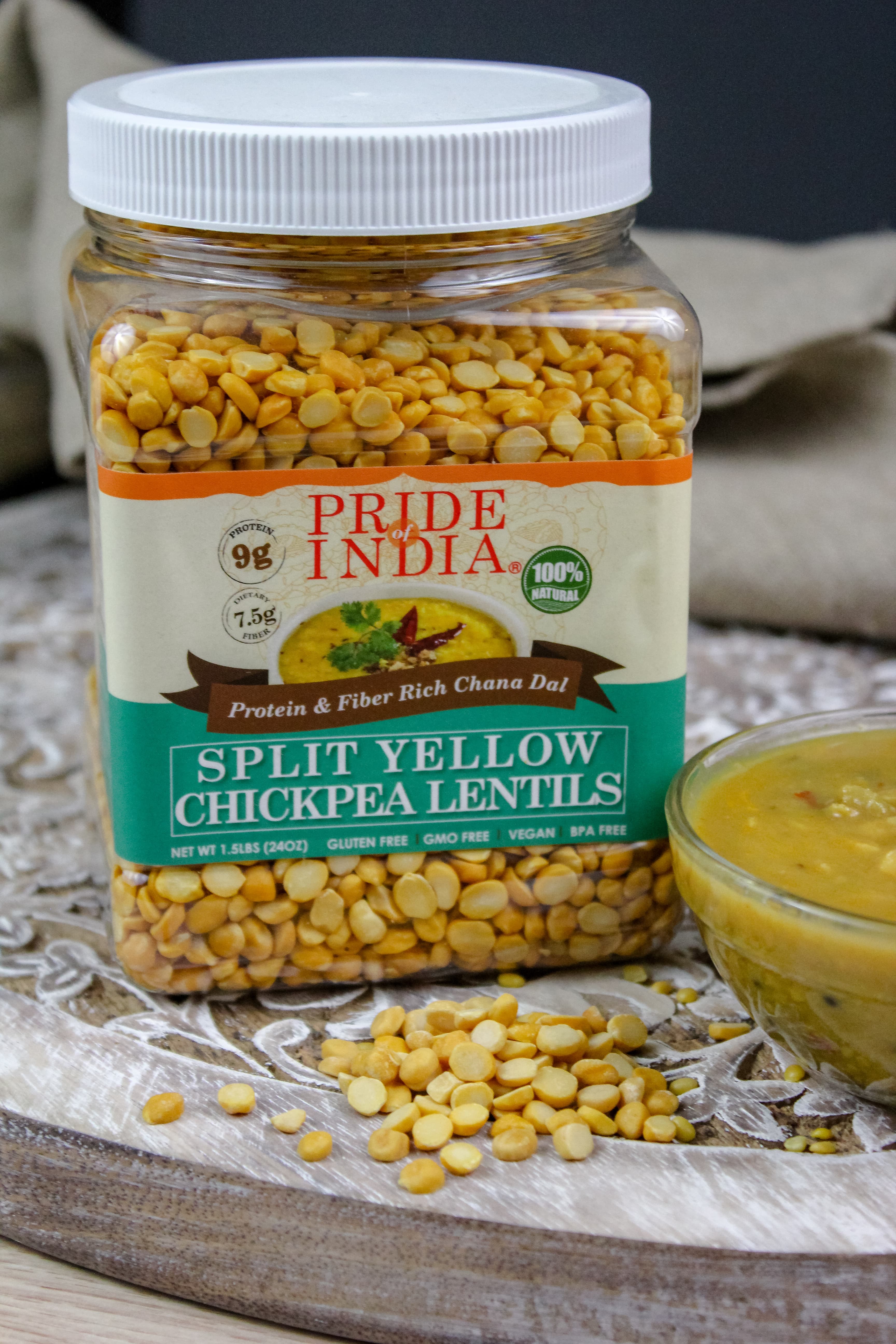 Indian Split Yellow Chickpea Lentils - Protein & Fiber Rich Chana Dal Jar-2
