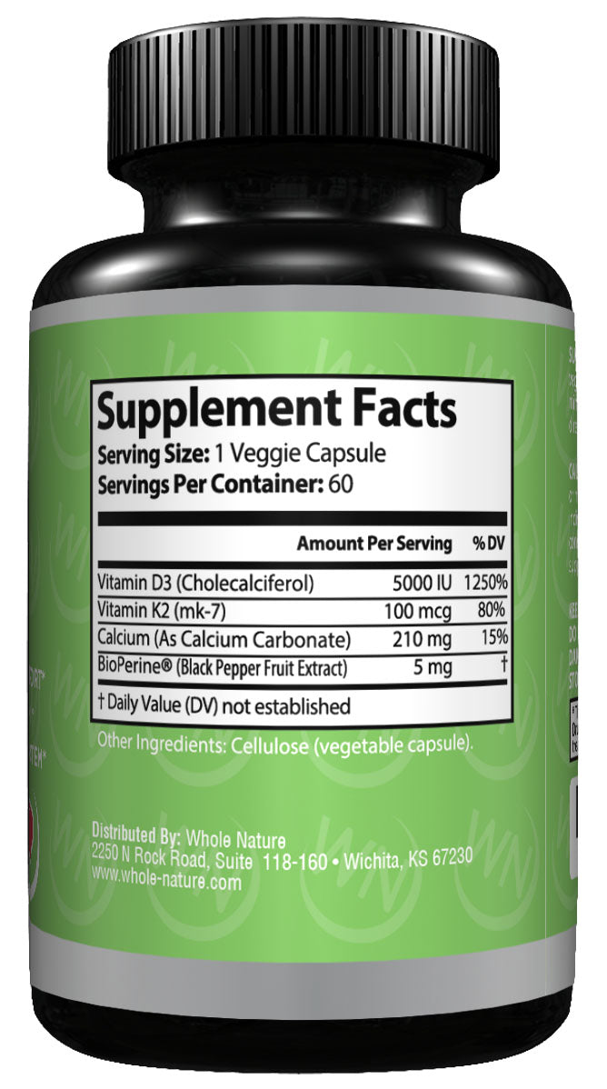 Whole Nature K2 (MK7)+D3 Plus Calcium-8