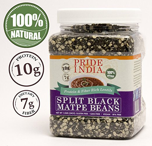 Indian Split Black Gram Matpe Beans - Protein & Fiber Rich Urad Dal Jar-1