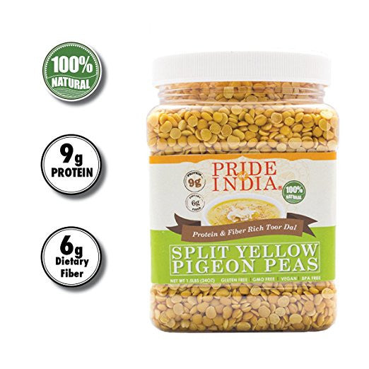 Indian Split Yellow Pigeon Peas - Protein & Fiber Rich Toor Dal Jar-4