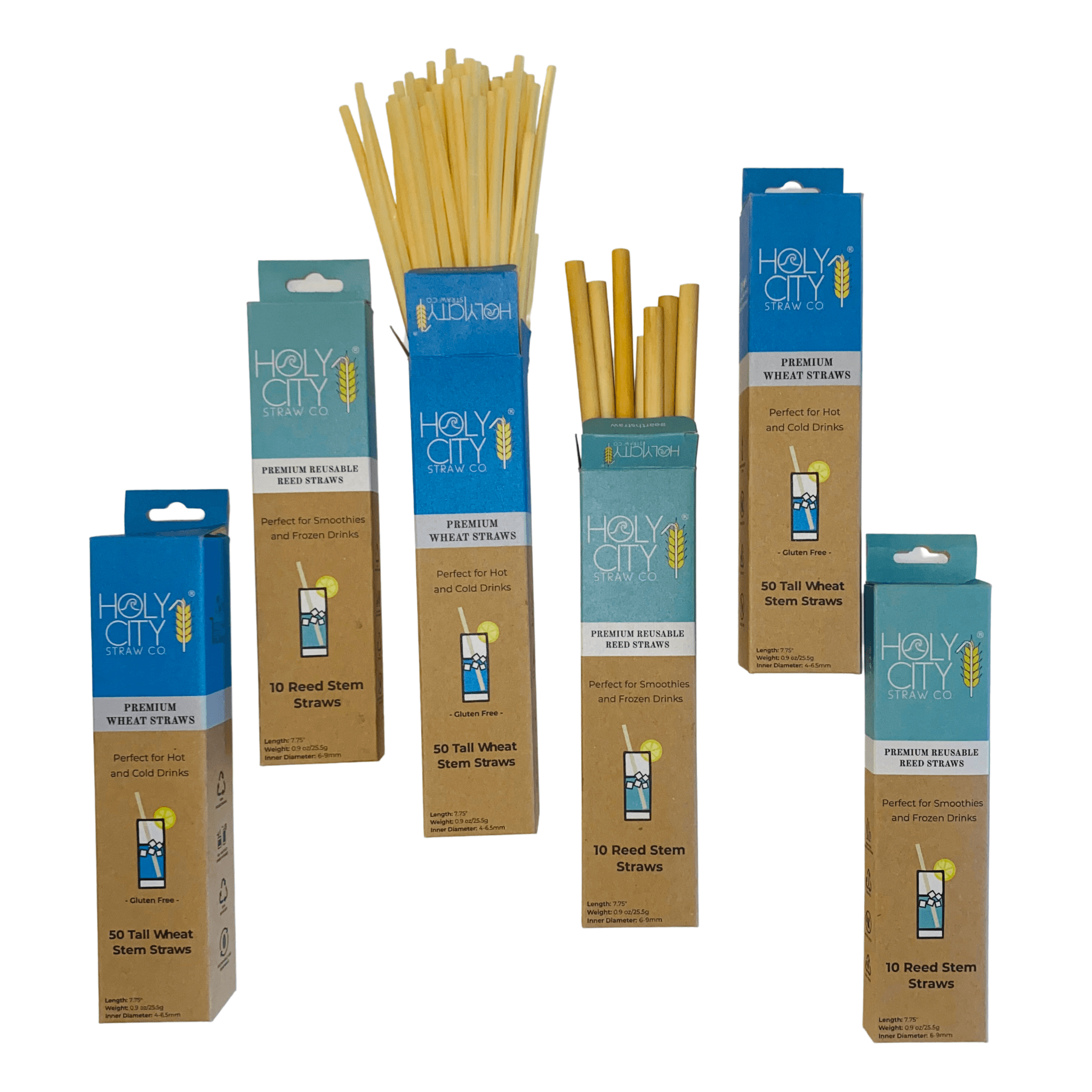 Wheat and Reed Straw Bundle - 6 Pack-2