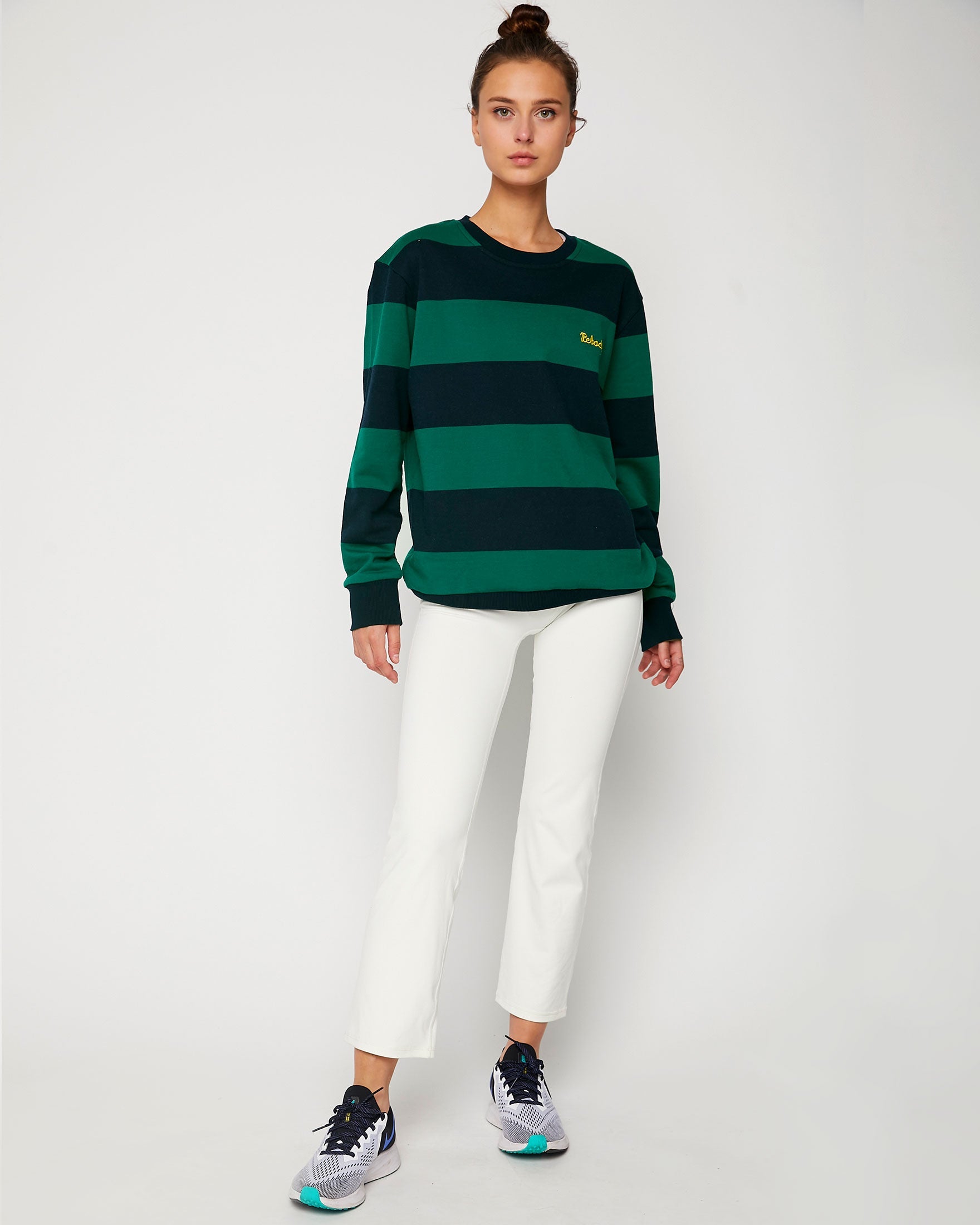 Embroidered Rebody Rugby Striped Sweatshirt Sustainable-3