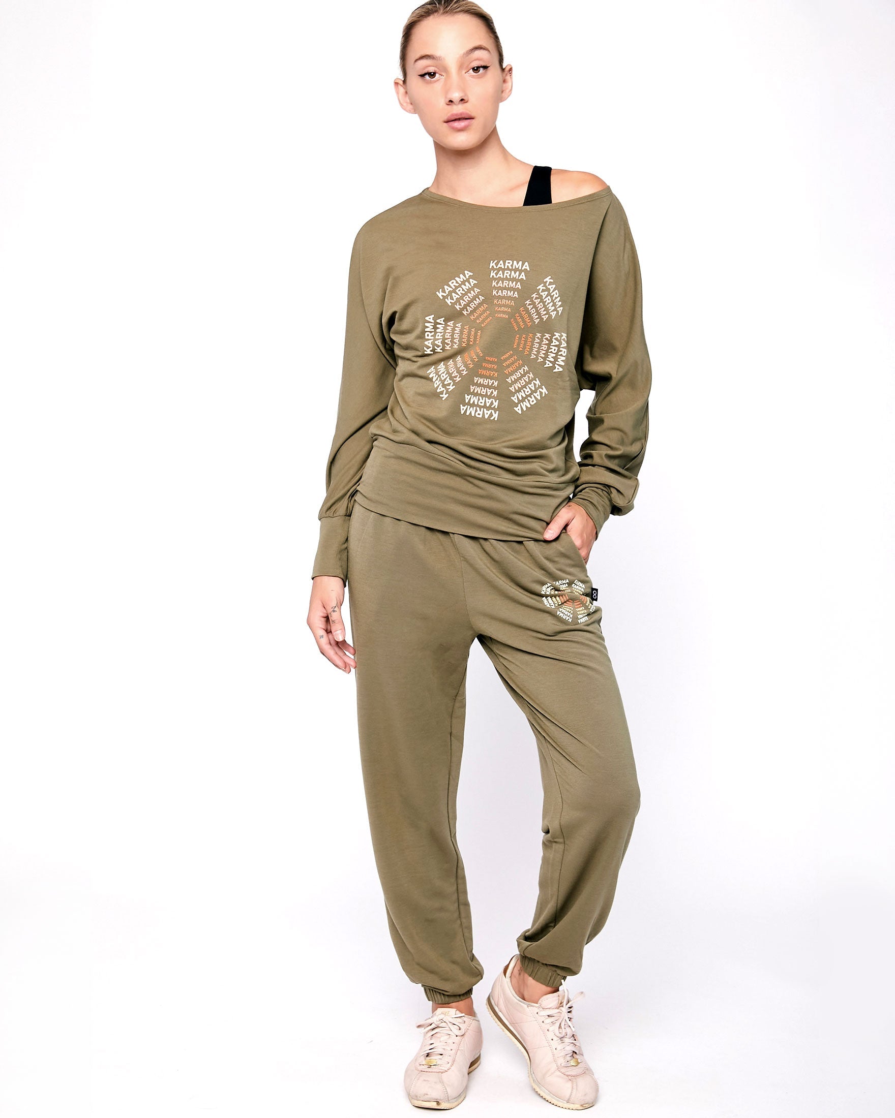 Karma Graphic Viscose Blend Long Sleeve Top-7