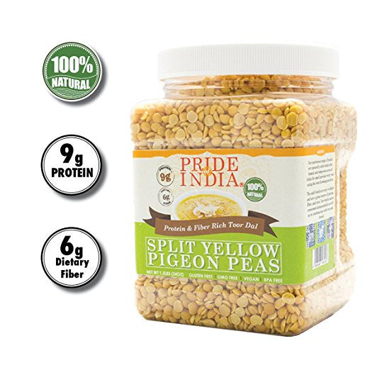 Indian Split Yellow Pigeon Peas - Protein & Fiber Rich Toor Dal Jar-1