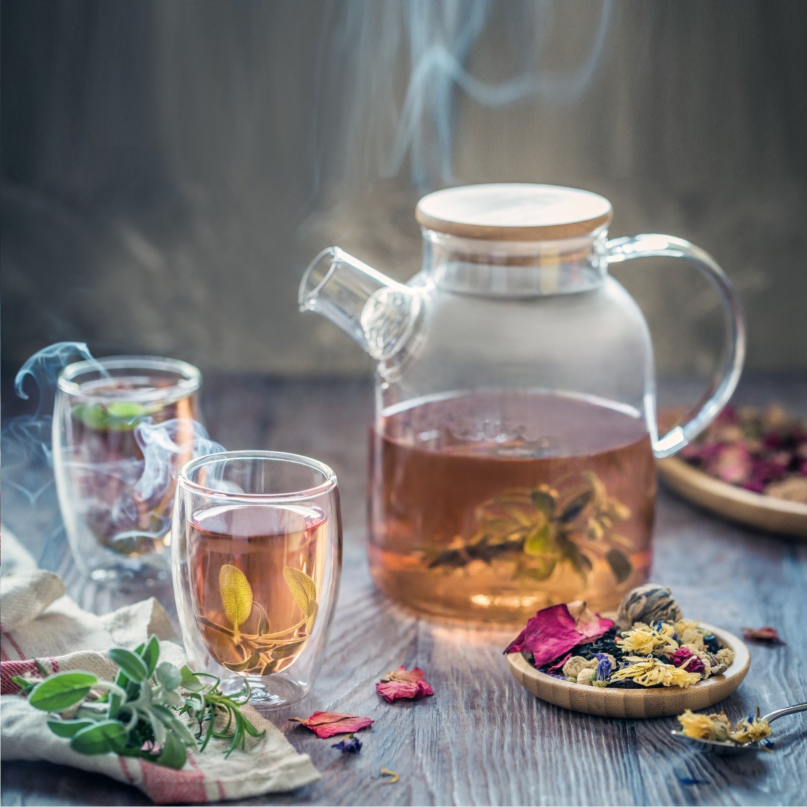 4 Piece Thermo Glass Asian Tea Entertaining Set For 2-5