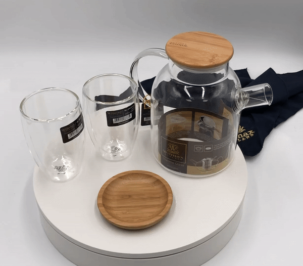 4 Piece Thermo Glass Asian Tea Entertaining Set For 2-2