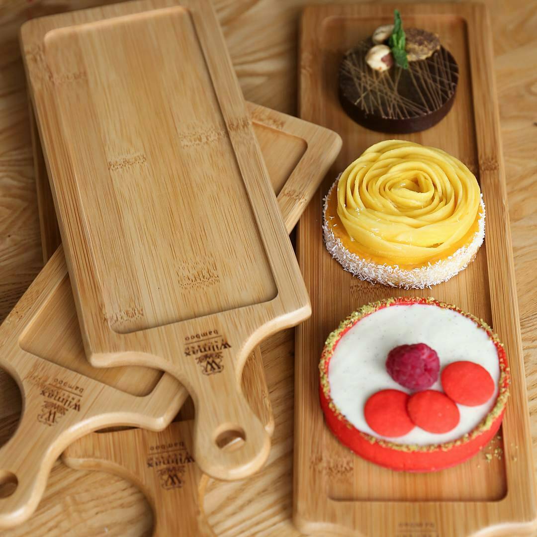 Bamboo Tray 11" inch X 3.75" inch | For Appetizers / Barbecue / Burger Sliders-9