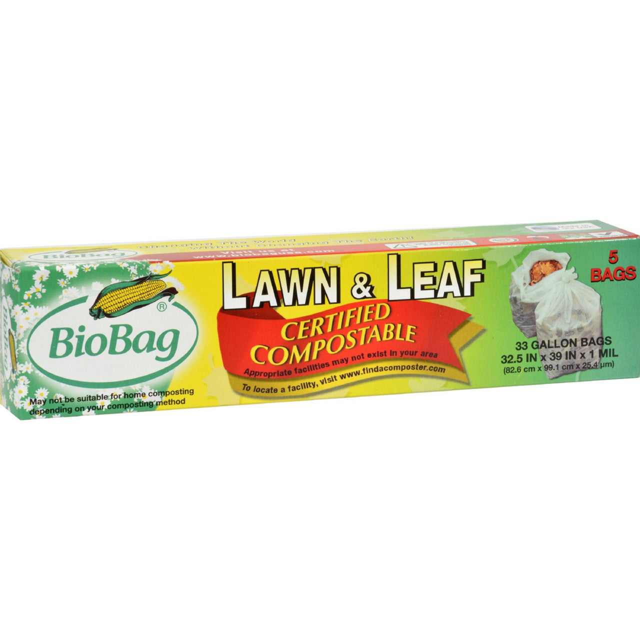 Biobag 33 Gallon Lawn and Leaf Bag (12/5 count)-0