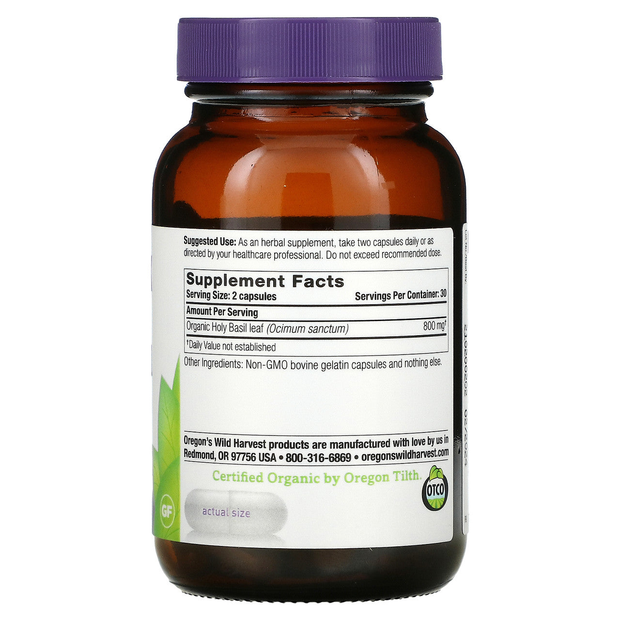 Oregon's Wild Harvest Holy Basil (1x60VCAP)-1